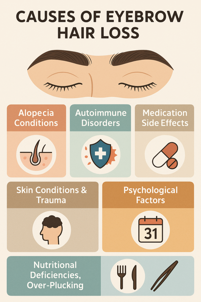 Causes of eyebrow hair loss infographic