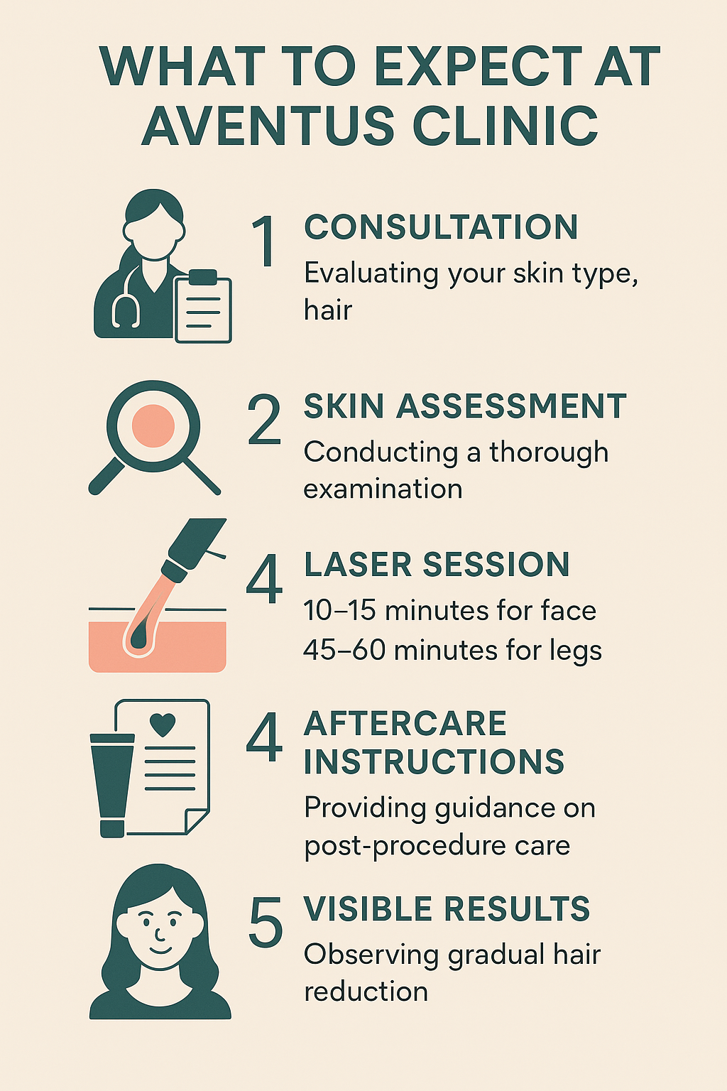 What to expect at aventus clinic infographic