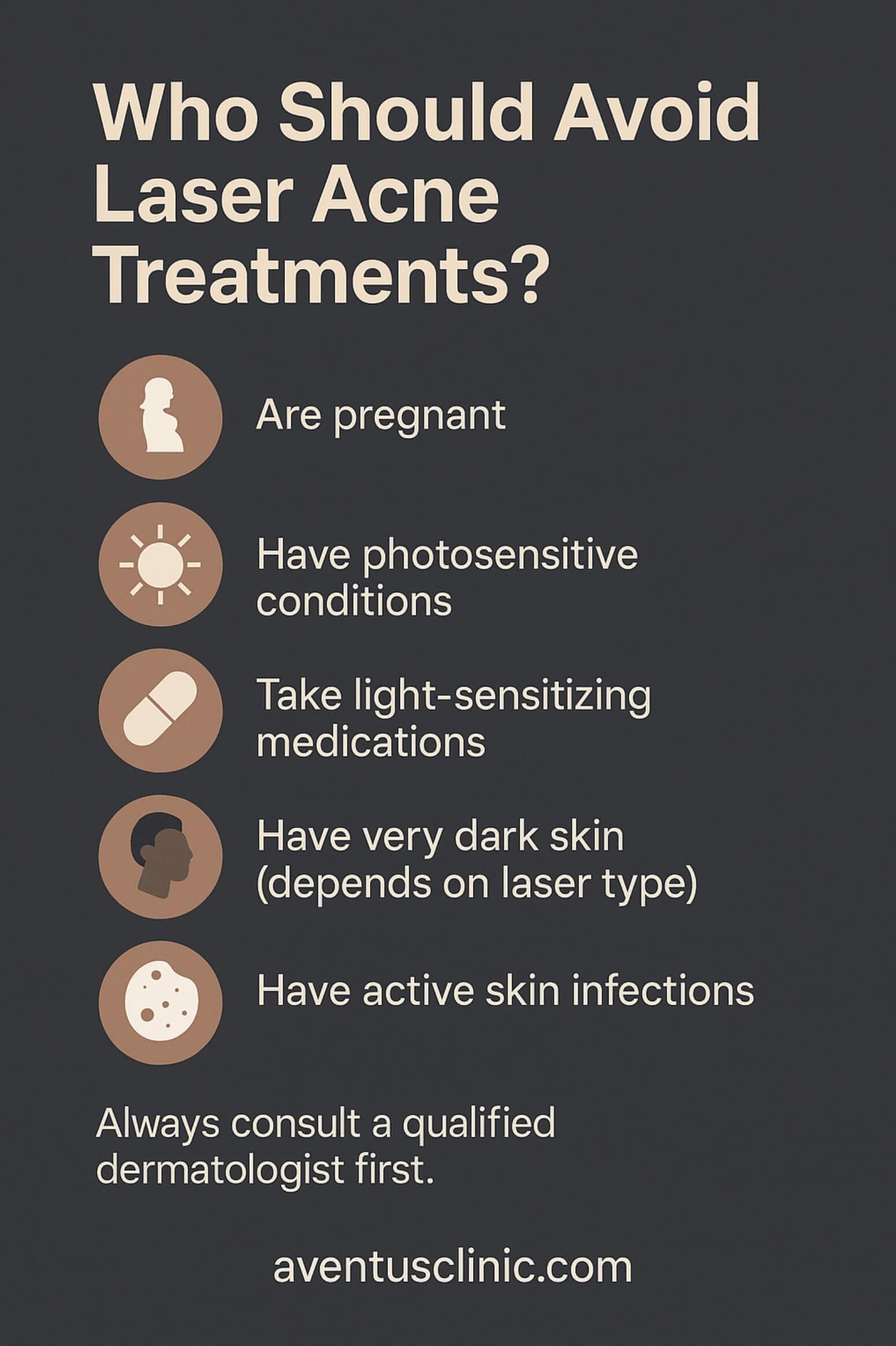 Who should avoid acne laser treatments