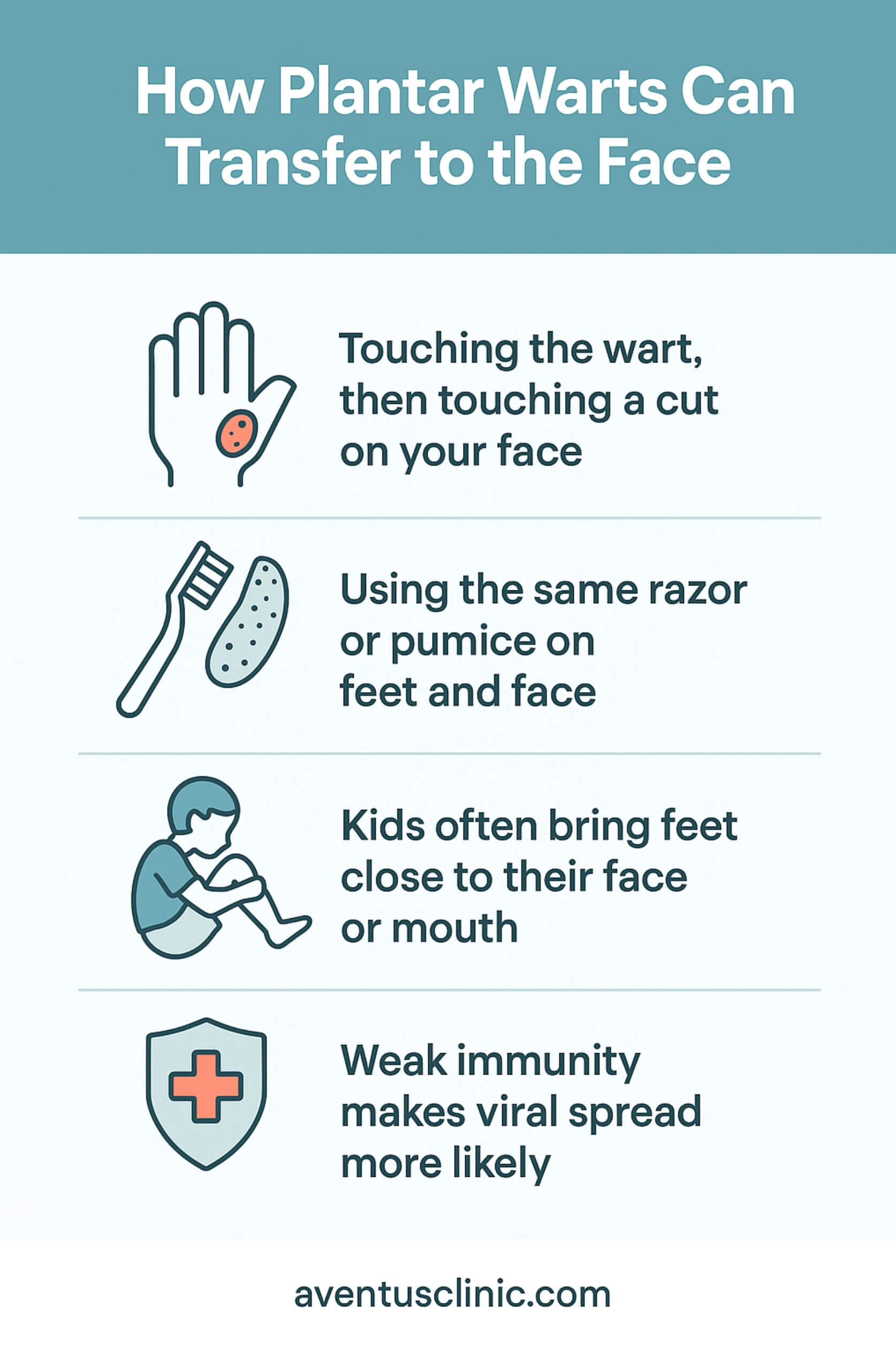 How plantar warts can transfer to your face